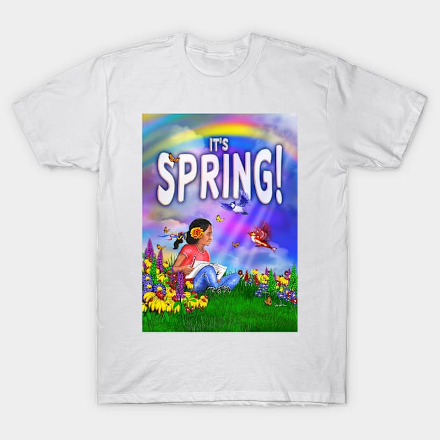 Springtime Angel in a Meadow T-Shirt by Dual Rogue